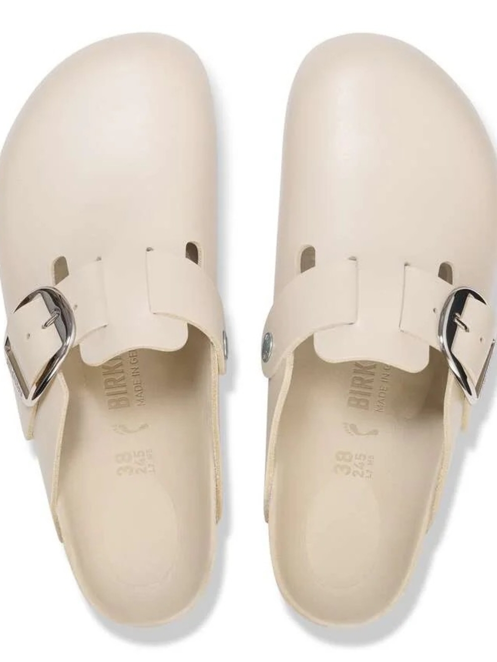 Women’s Slip-On Buckle Clog in Cream - Picture 2 of 3
